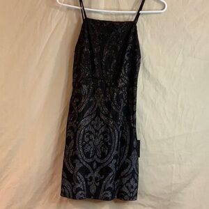 Elegant Black Sparkly Tie Back Bodycon Mini Dress Lulus True Desire